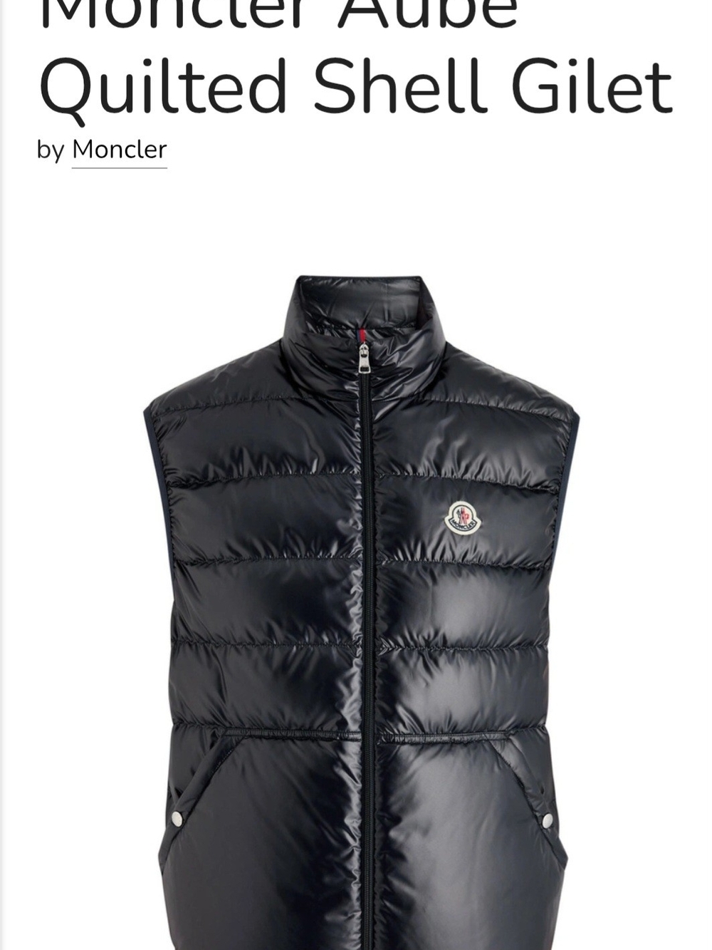 Moncler Black Puffy AUBE GILET AUBE VEST SZ:3 Fit like M/L